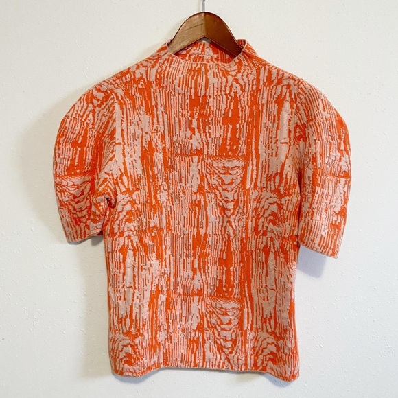 Anthropologie Maeve Bosca Puff
Sleeve Sweater Tee Wood Grain Orange - Picture 4 of 7